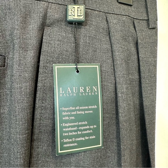 Ralph Lauren Men’s 36X30 Pleated Wool Trousers Dress Pants New with Tags - Picture 2 of 9
